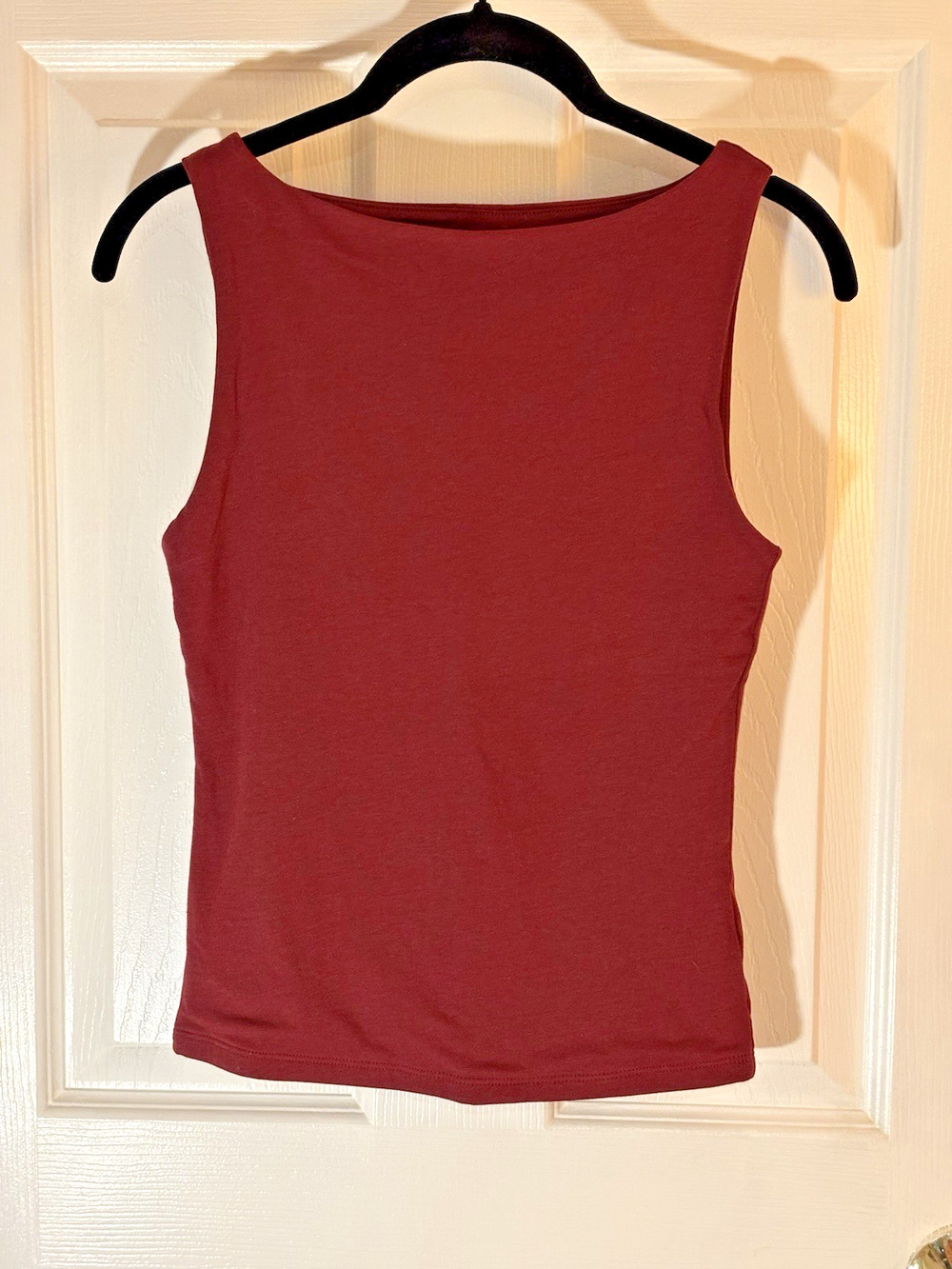 Old Navy Knit Stretch Tank Regular Fit Scoop Neck Wide Strap Burgundy XS